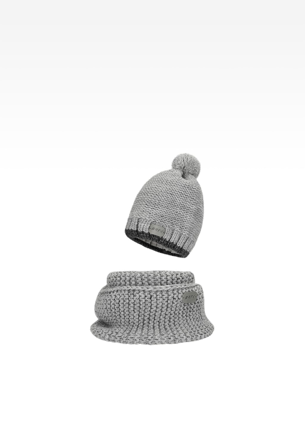 Šedá dětská sada BARTEK čepice s reflexním bambulí + nákrčník 8560580 Widok 2