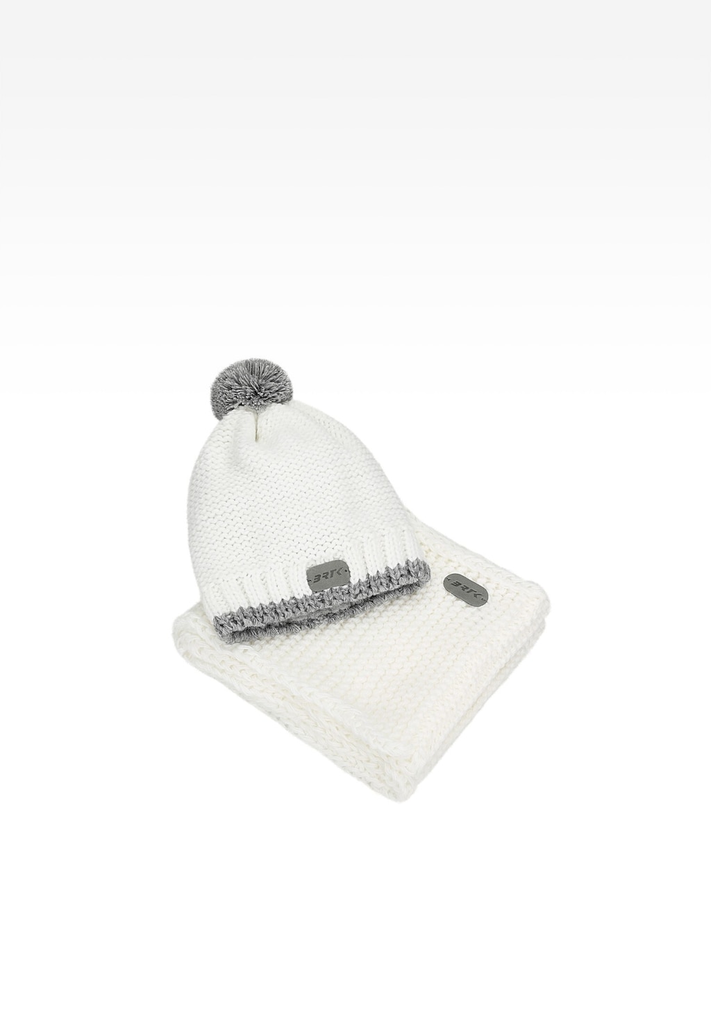 Bílá sada BARTEK 85605-89 čepice s reflexním bambulí a nákrčník Widok 5