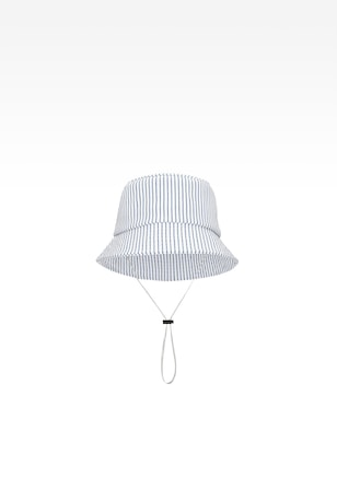 Kapelusz dziecięcy materiałowy w biało-niebieskie paski