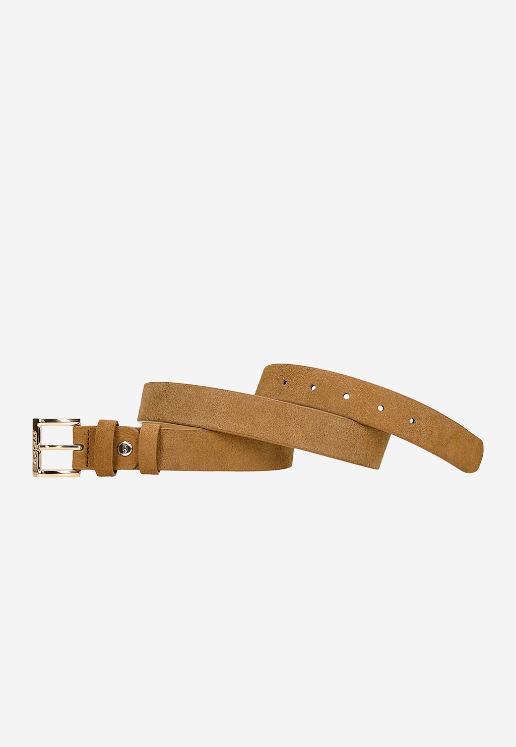 Béžový dámsky opasok z velúrovej štiepenky 93084-64 Widok 3