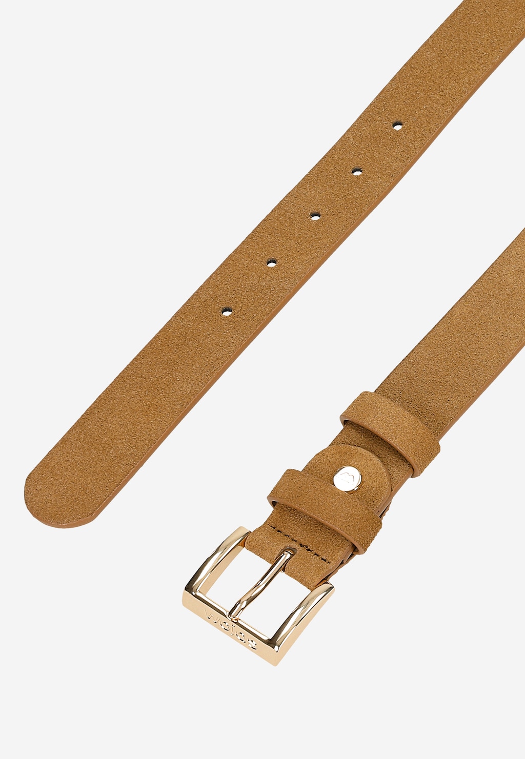 Béžový dámsky opasok z velúrovej štiepenky 93084-64 Widok 5