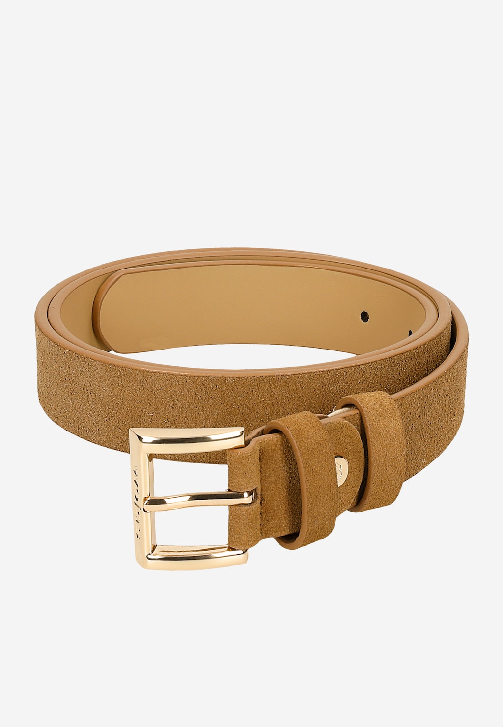 Béžový dámsky opasok z velúrovej štiepenky 93084-64 Widok 6