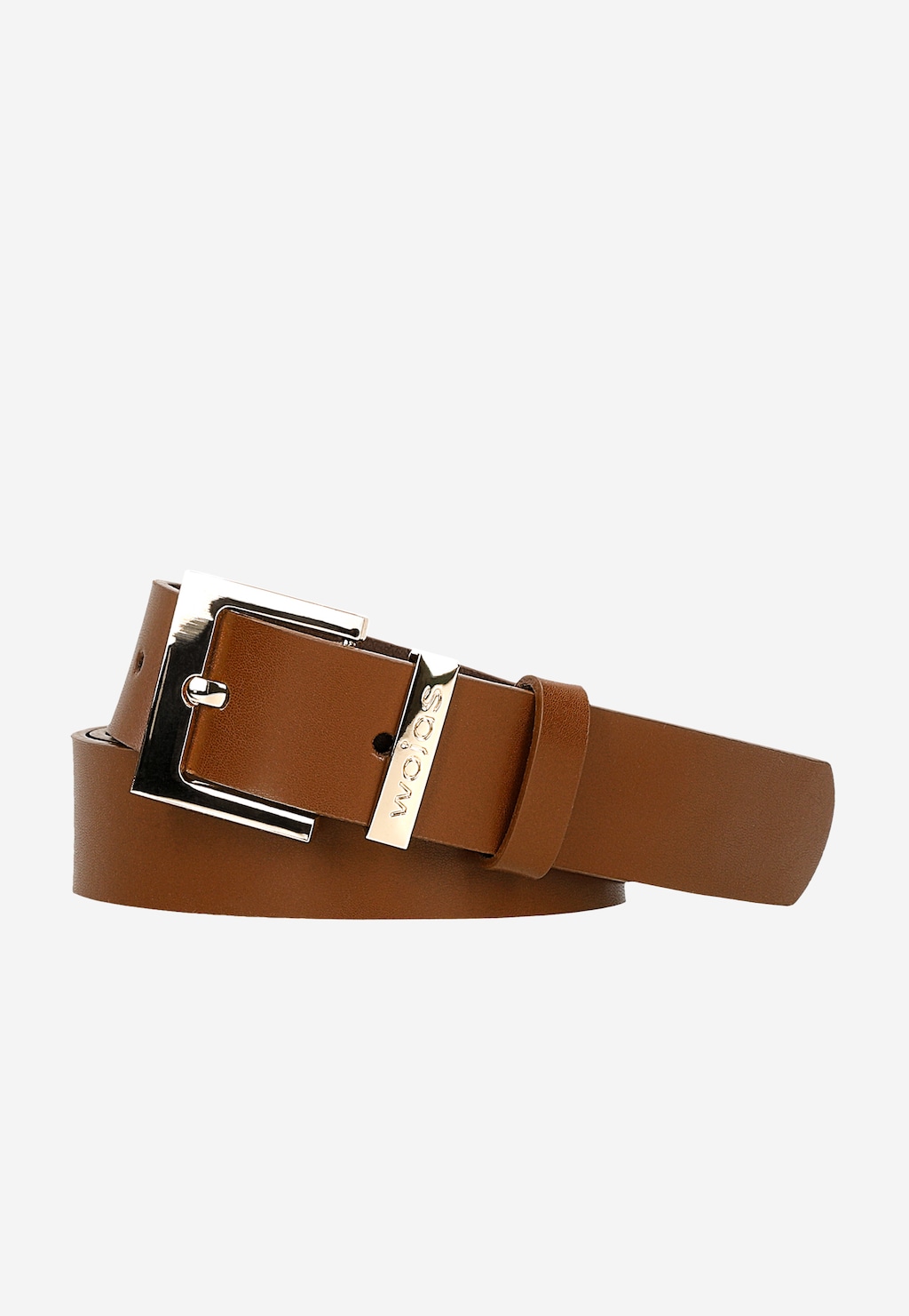 Brązowy skórzany pasek damski z kwadratową klamrą 93090-53 Widok 2