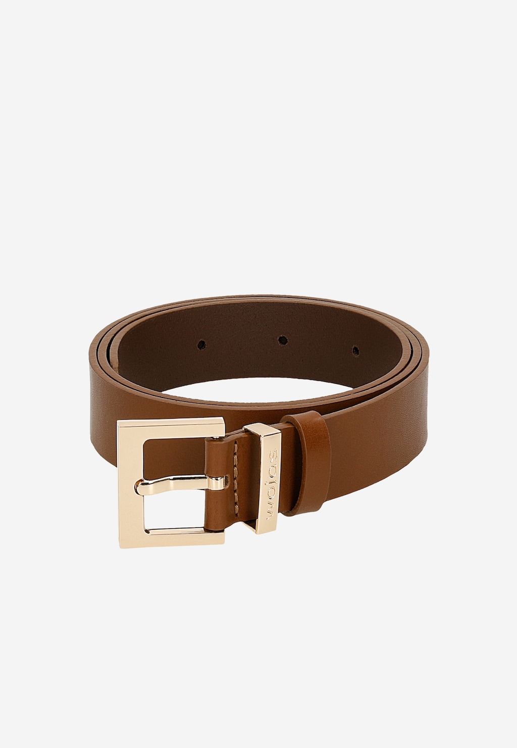 Brązowy skórzany pasek damski z kwadratową klamrą 93090-53 Widok 6