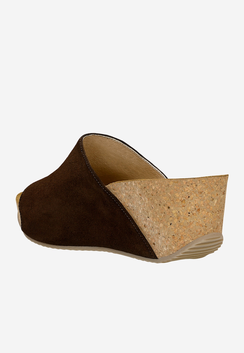 Klapki na koturnie w kolorze czekoladowego brązu 74021-62 Widok 4