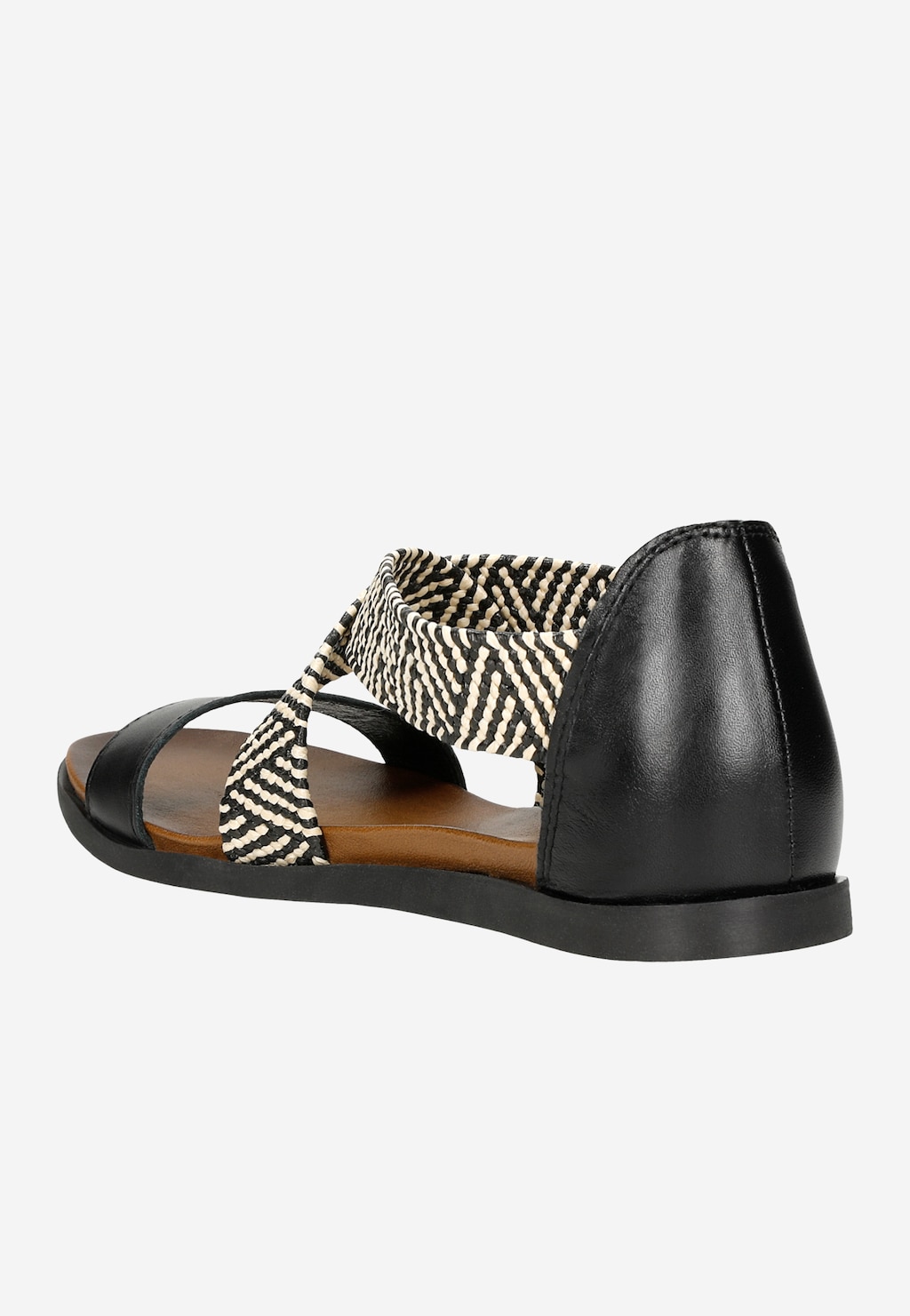 Čierne dámske sandále so zakrytou pätou a pletanými remienkami 76018-81 Widok 4