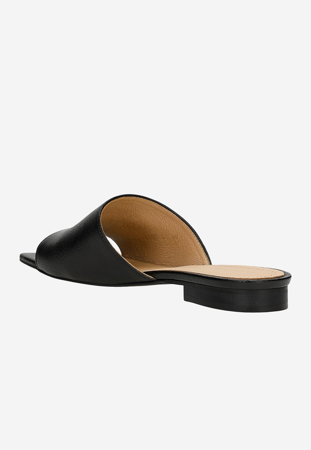 Czarne klasyczne klapki damskie ze skóry licowej 74150-51 Widok 4