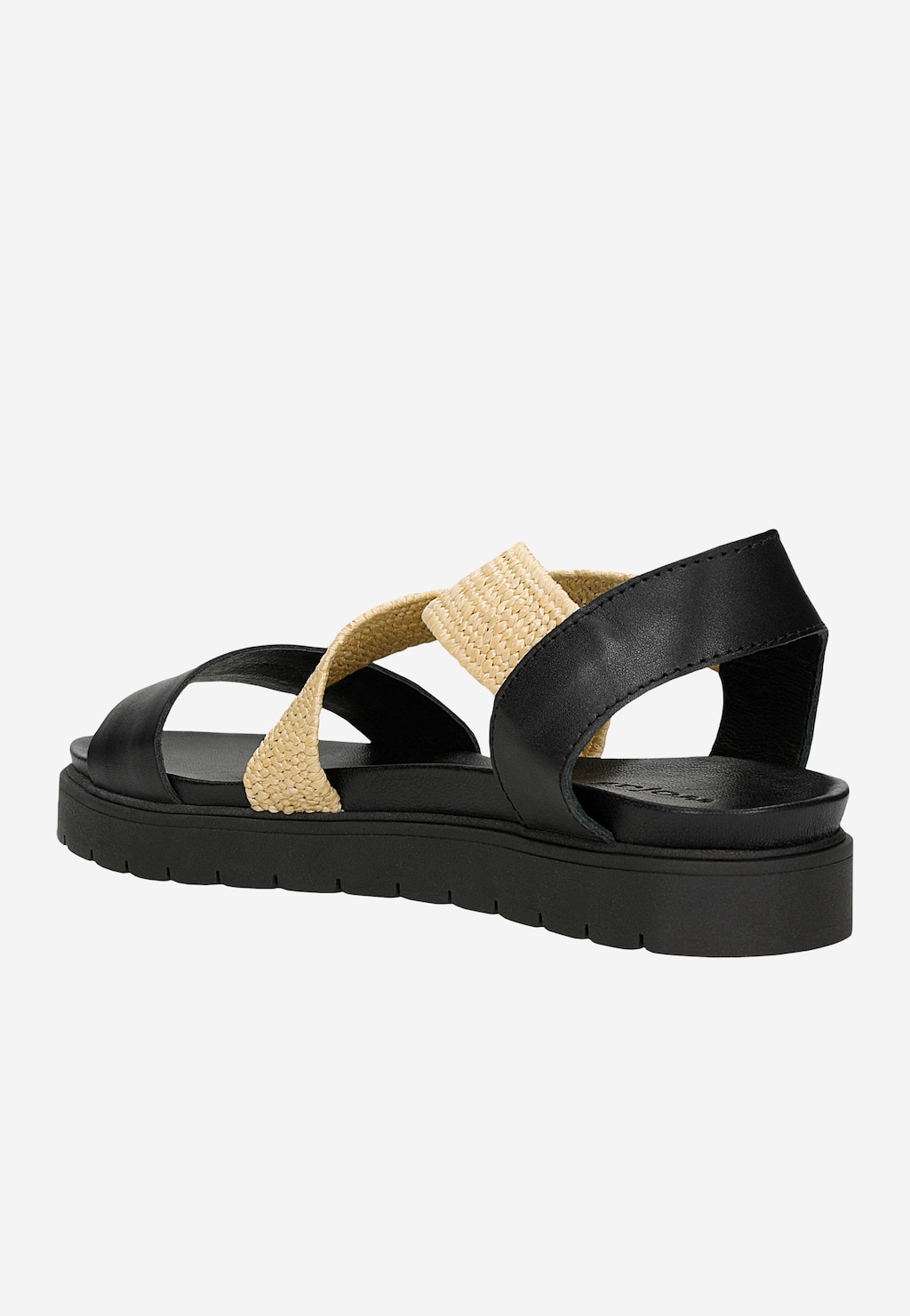 Černé masivní sandály s elastickým látkový páskem 76238-81 Widok 4