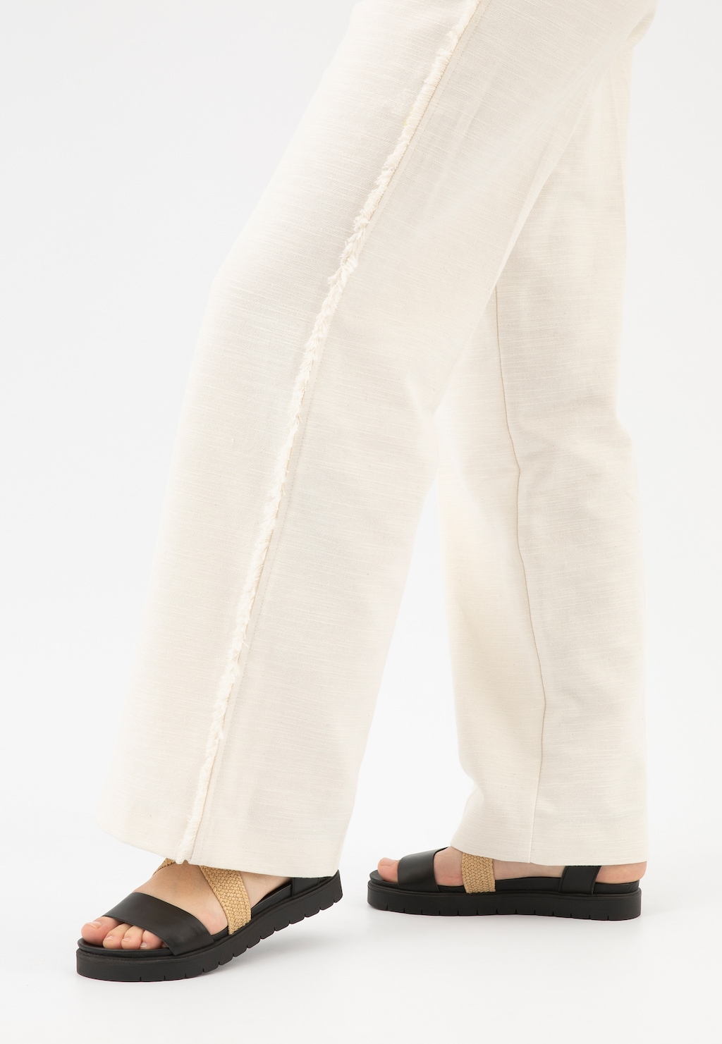 Černé masivní sandály s elastickým látkový páskem 76238-81 Widok 8