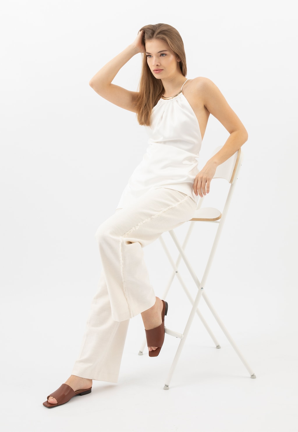 Hnědé žabky z lícové kůže 74150-53 Widok 1