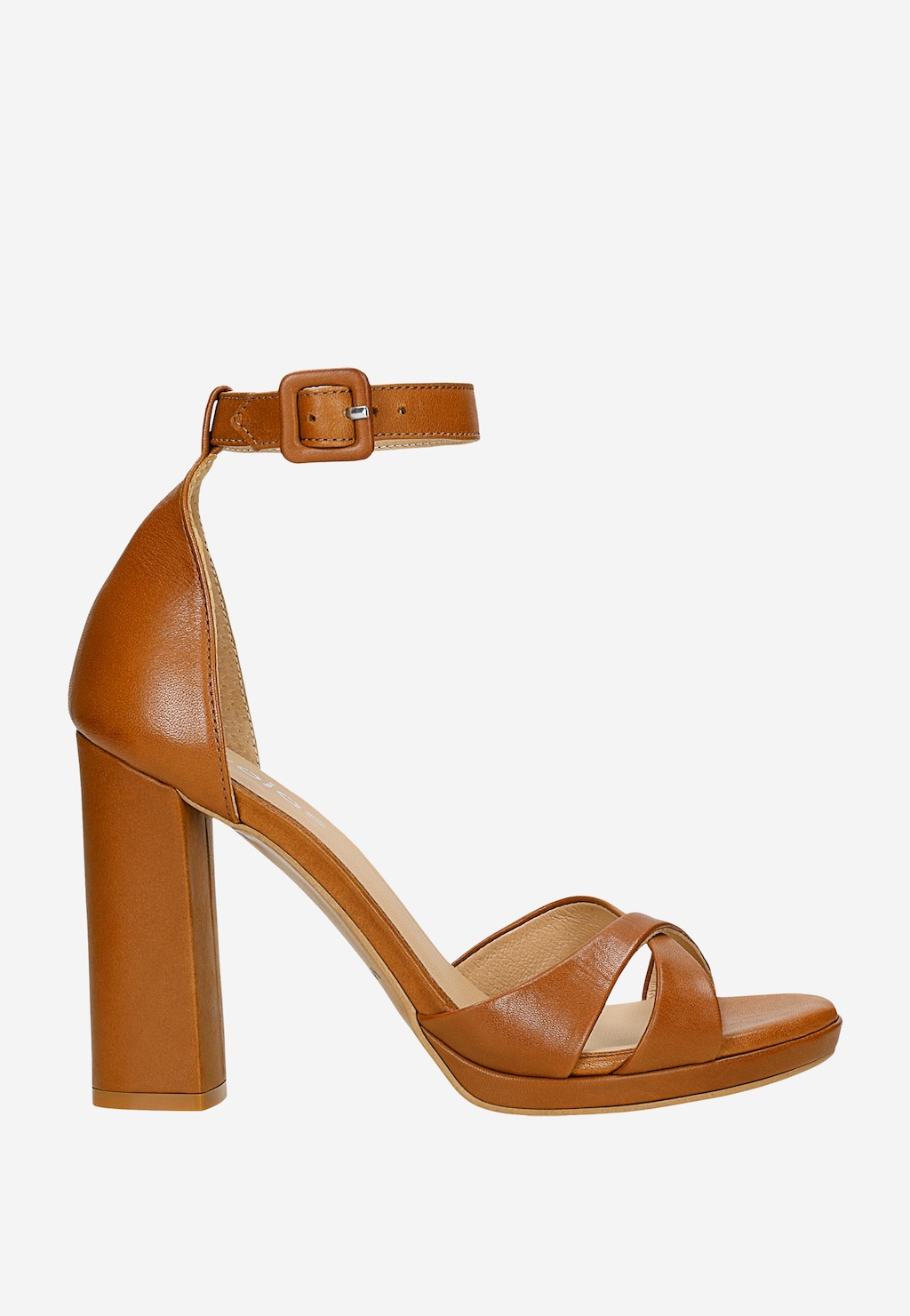 Hnědé dámské sandály na vysokém sloupku 76220-53 Widok 2