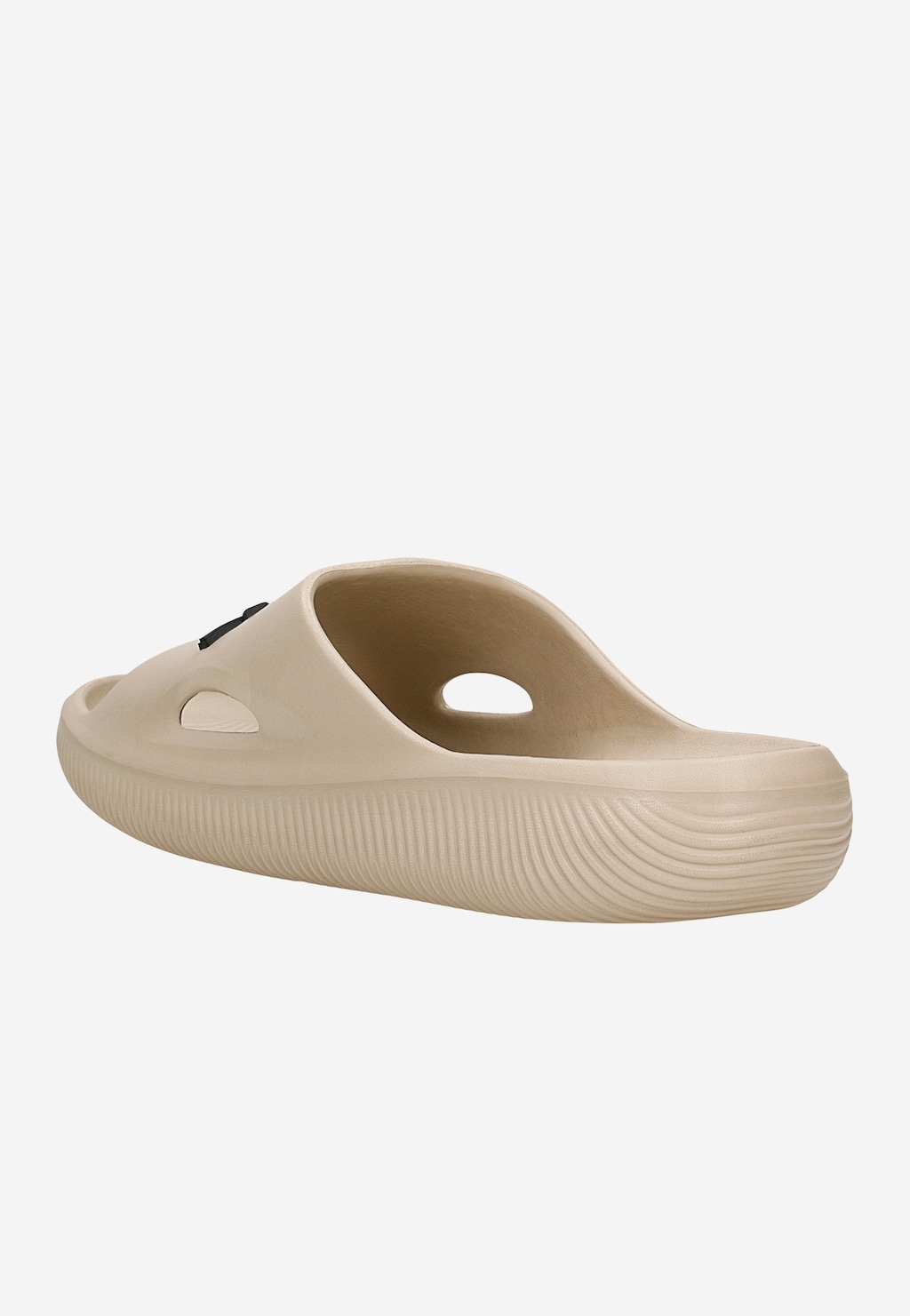 Beżowe gumowe klapki męskie RELAKS z czarnym logo R32007-14 Widok 3