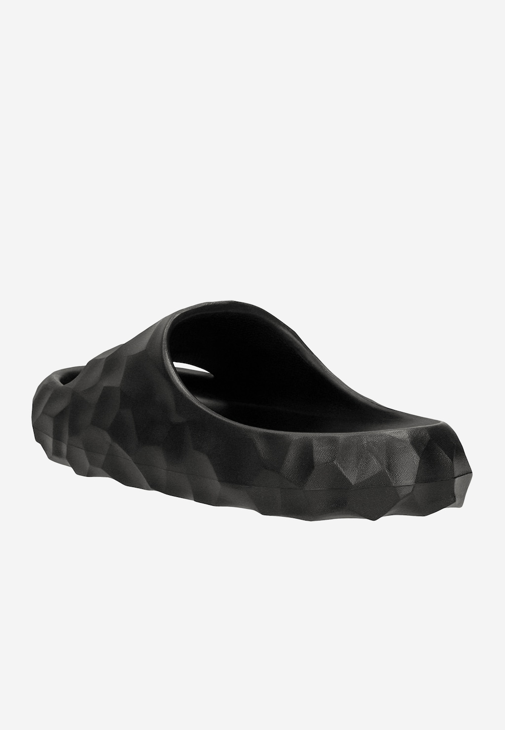Czarne klapki RELAKS z rzeźbioną fakturą i grubą podeszwą R34007-11 Widok 3