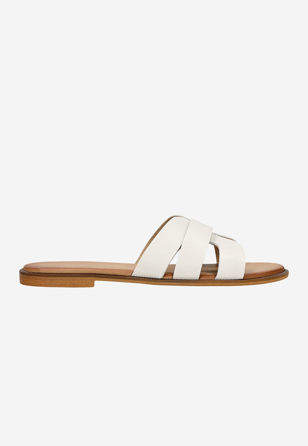 Béžové dámské pantofle z lícové kůže 74141-54 Widok 2