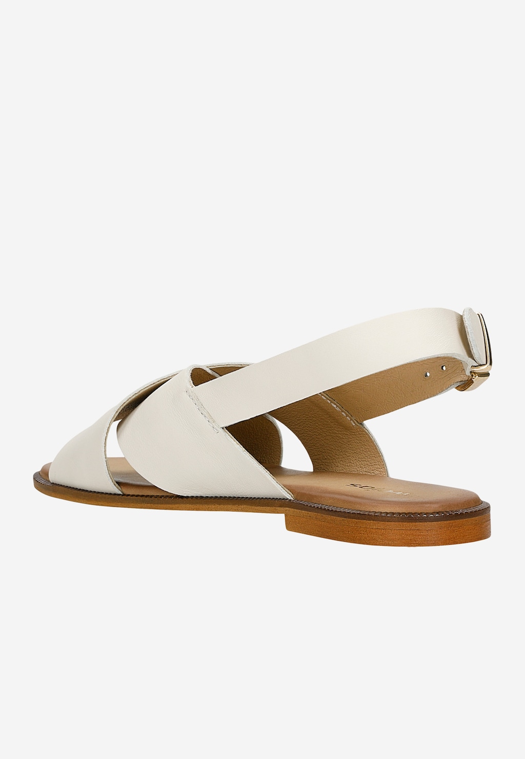 Béžové kožené sandály z lícové kůže 76071-54 Widok 4