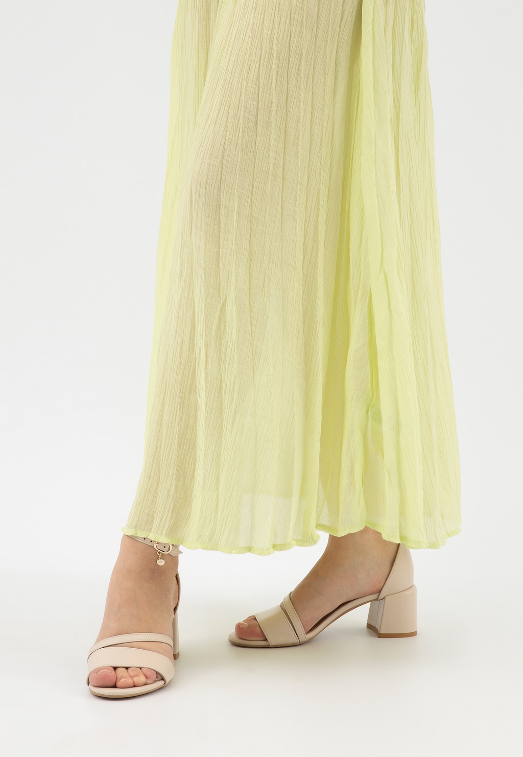 Béžové kožené sandále na hrubom opätku 76230-54 Widok 8