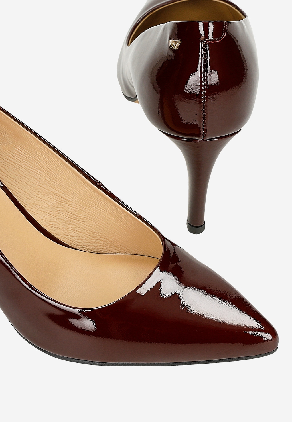 Bordové dámske lodičky z lakovanej kože 35041-35 Widok 7