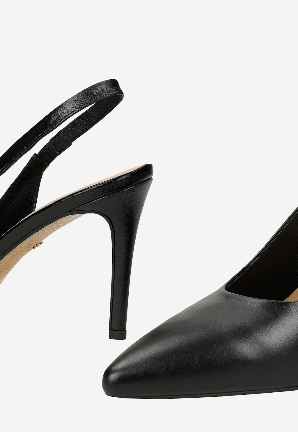 Černé dámské lodičky na vysokém podpatku s otevřenou patou 35165-51 Widok 7