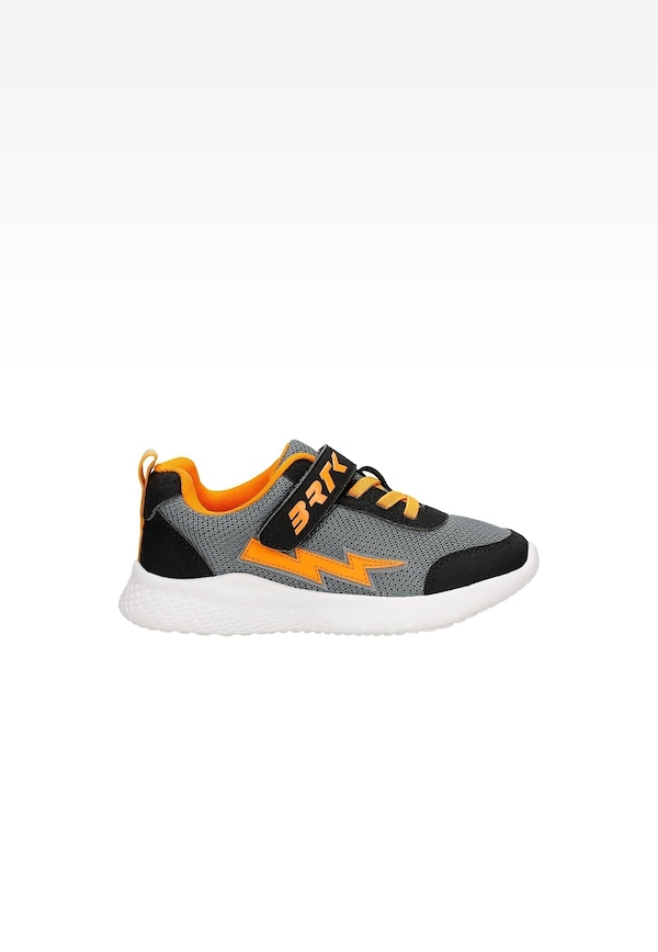 Czarno-szare sneakersy z pomarańczową błyskawicą BARTEK 87006-10