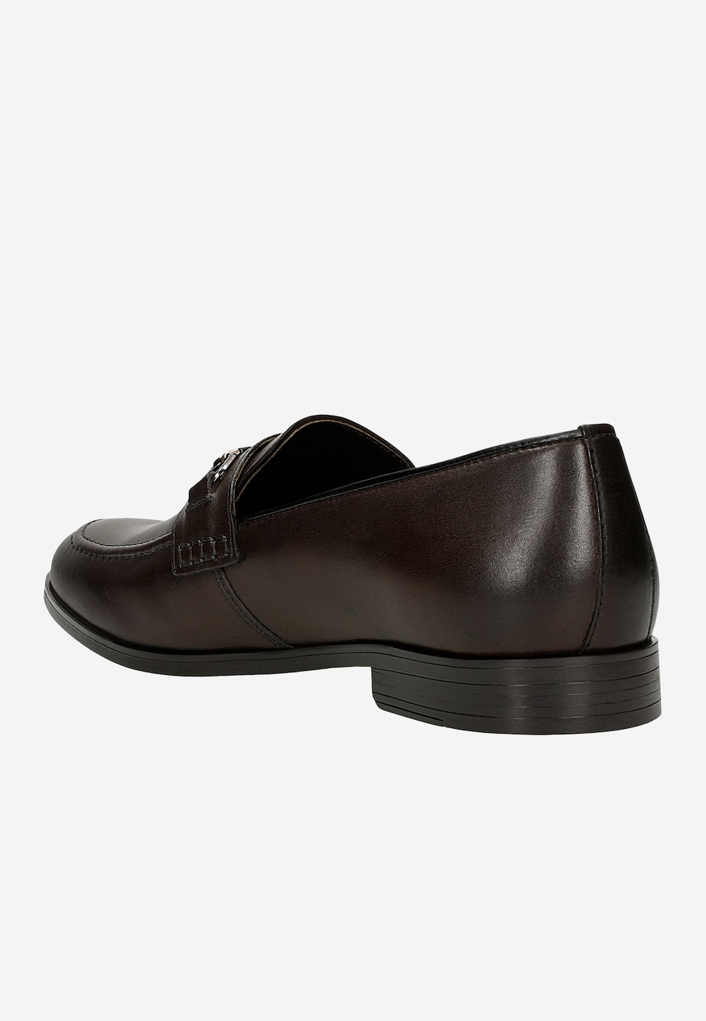 Tmavě hnědé pánské mokasíny s kovovým detailem 10224-52 Widok 4