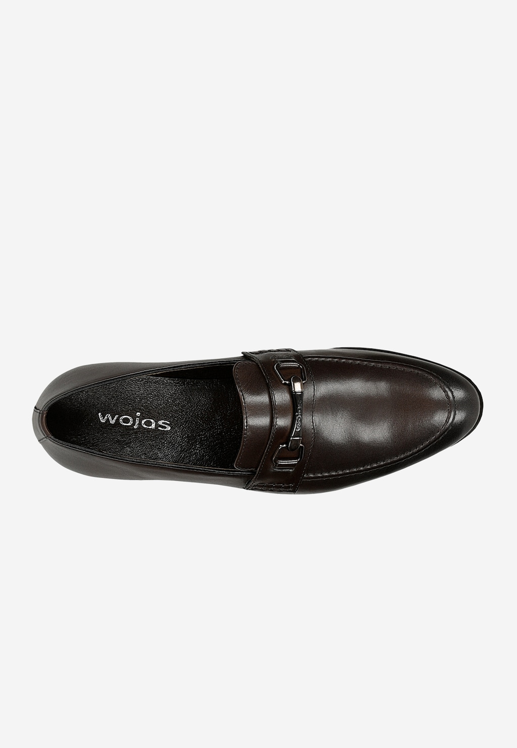 Tmavě hnědé pánské mokasíny s kovovým detailem 10224-52 Widok 5