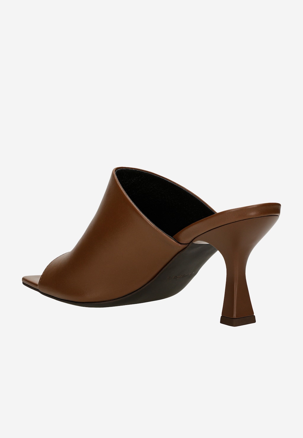 Hnedé dámske kožené šľapky na podpätku 74120-52 Widok 4