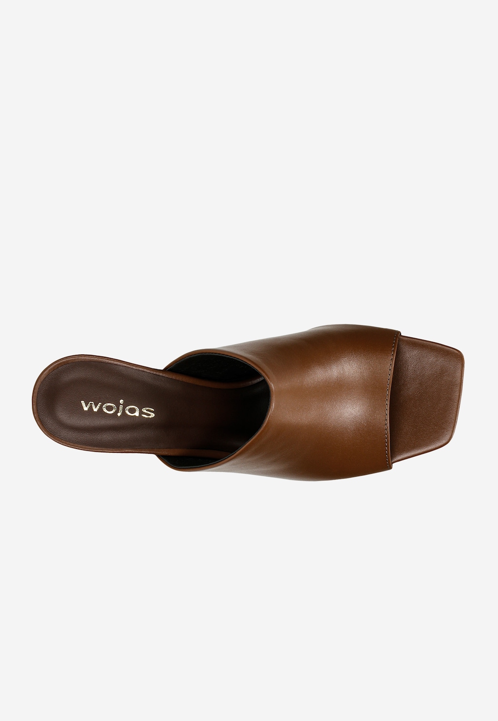 Hnedé dámske kožené šľapky na podpätku 74120-52 Widok 5