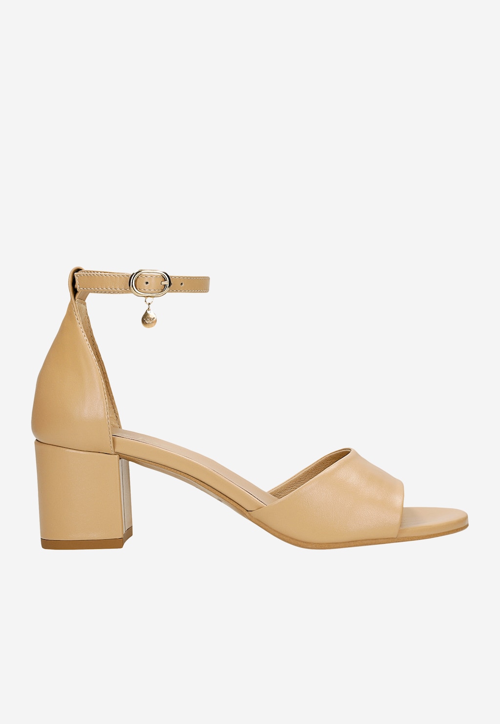 Beżowe sandały damskie na szerokim obcasie 76204-54 Widok 2