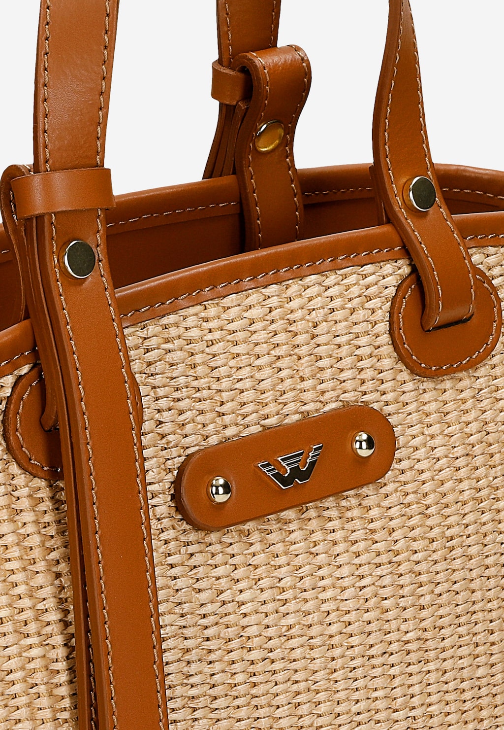 Béžová pletená dámská kabelka s koženými vložkami 80339-83 Widok 7