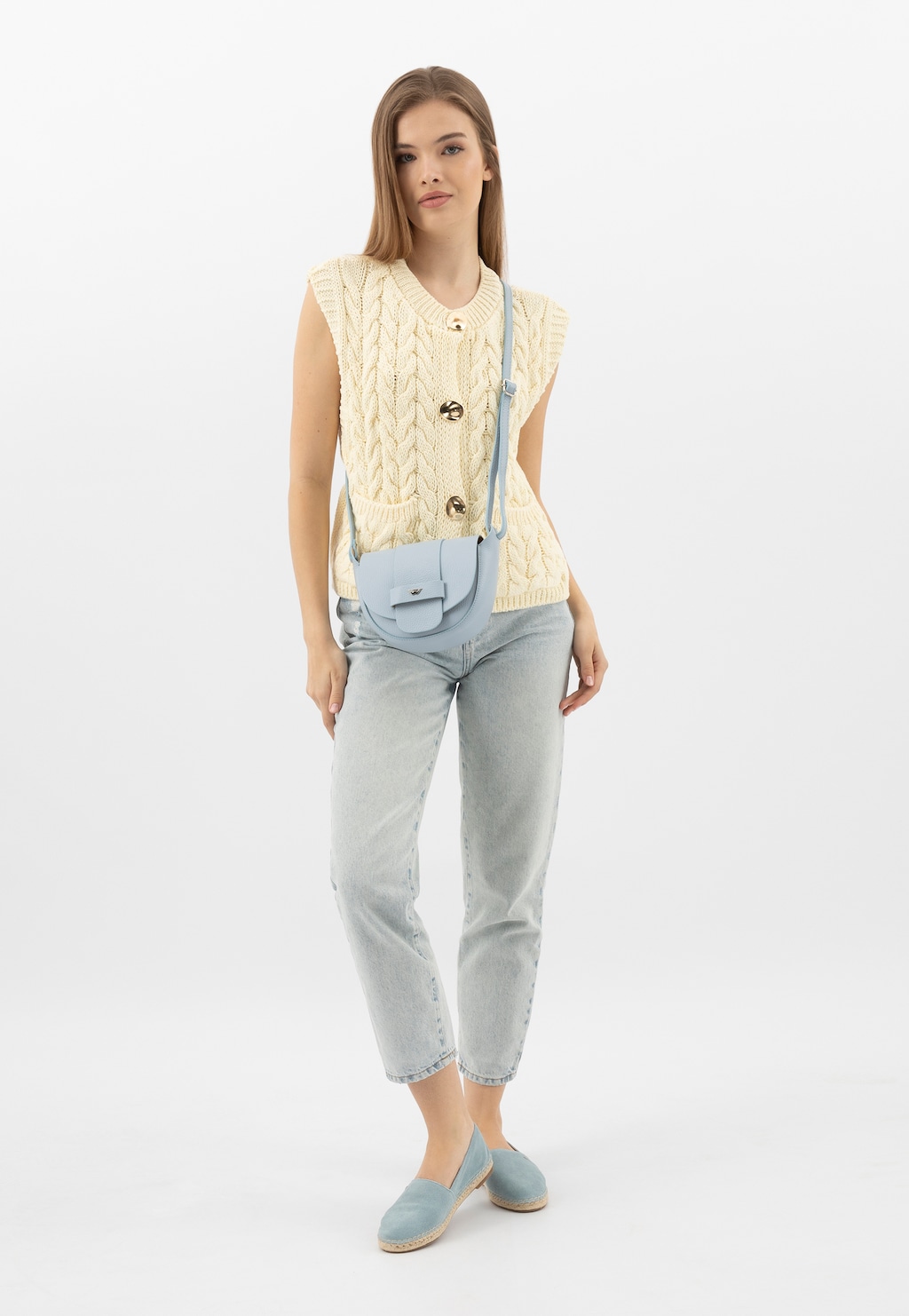 Jasnoniebieska torebka damska saddle bag 9816-76 Widok 9