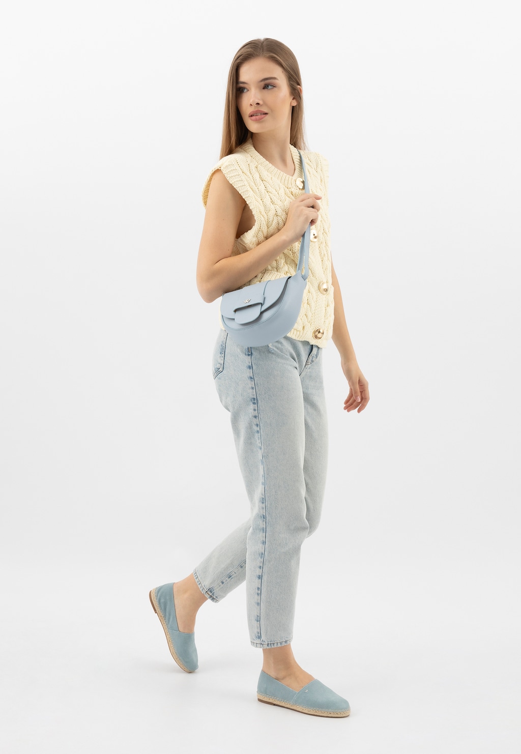 Jasnoniebieska torebka damska saddle bag 9816-76 Widok 1