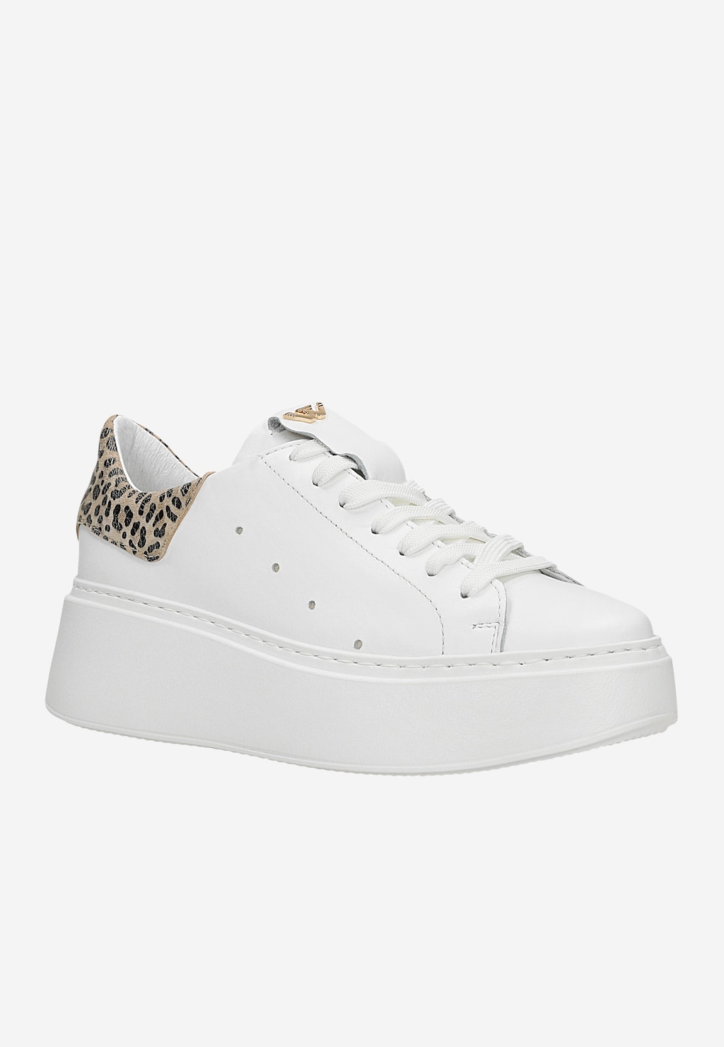 Biele tenisky s leopardím vložkom 46285-79 Widok 3