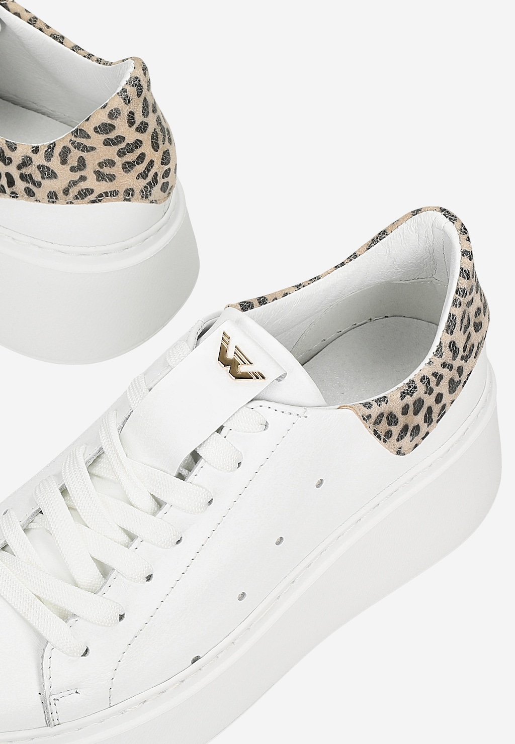 Biele tenisky s leopardím vložkom 46285-79 Widok 7