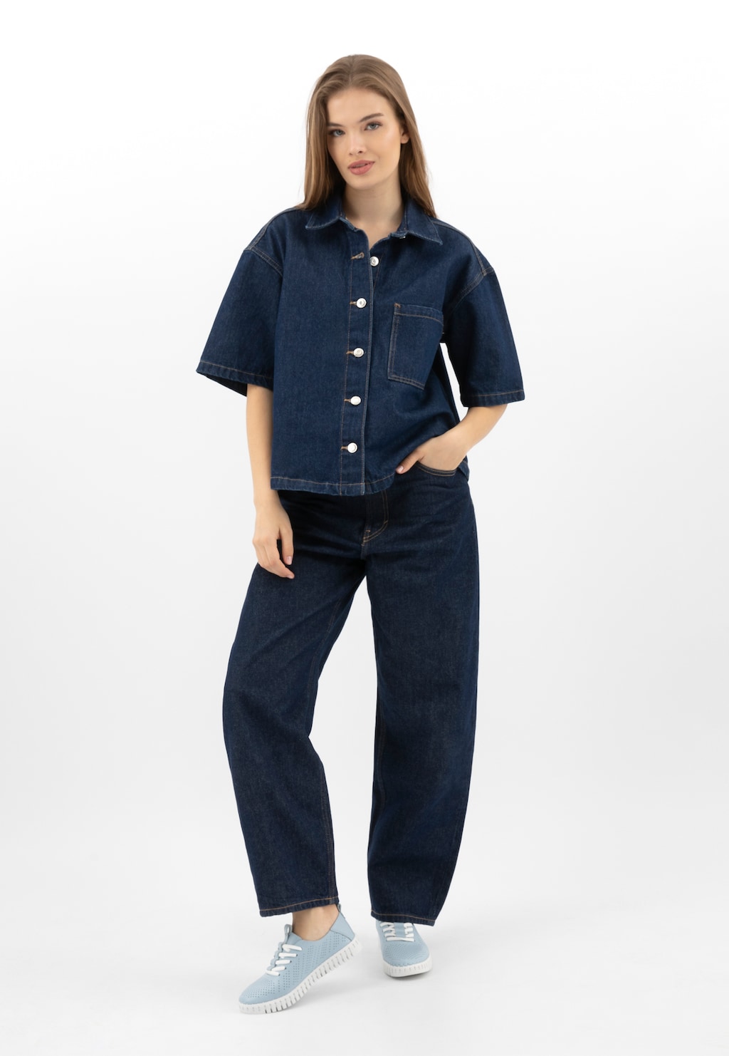 Modro-biele dámske tenisky z línie Comfort 46267-56 Widok 10