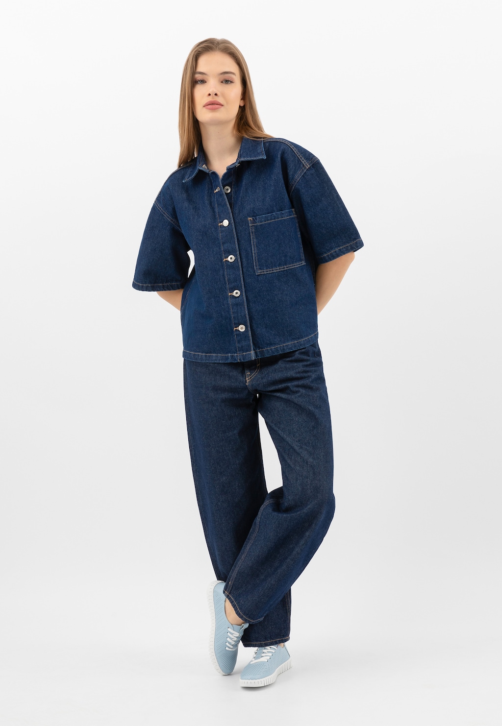 Modro-biele dámske tenisky z línie Comfort 46267-56 Widok 1