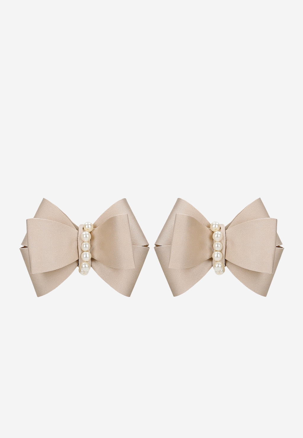 Béžové odnímatelné mašle na boty s perličkami 98540-14 Widok 2