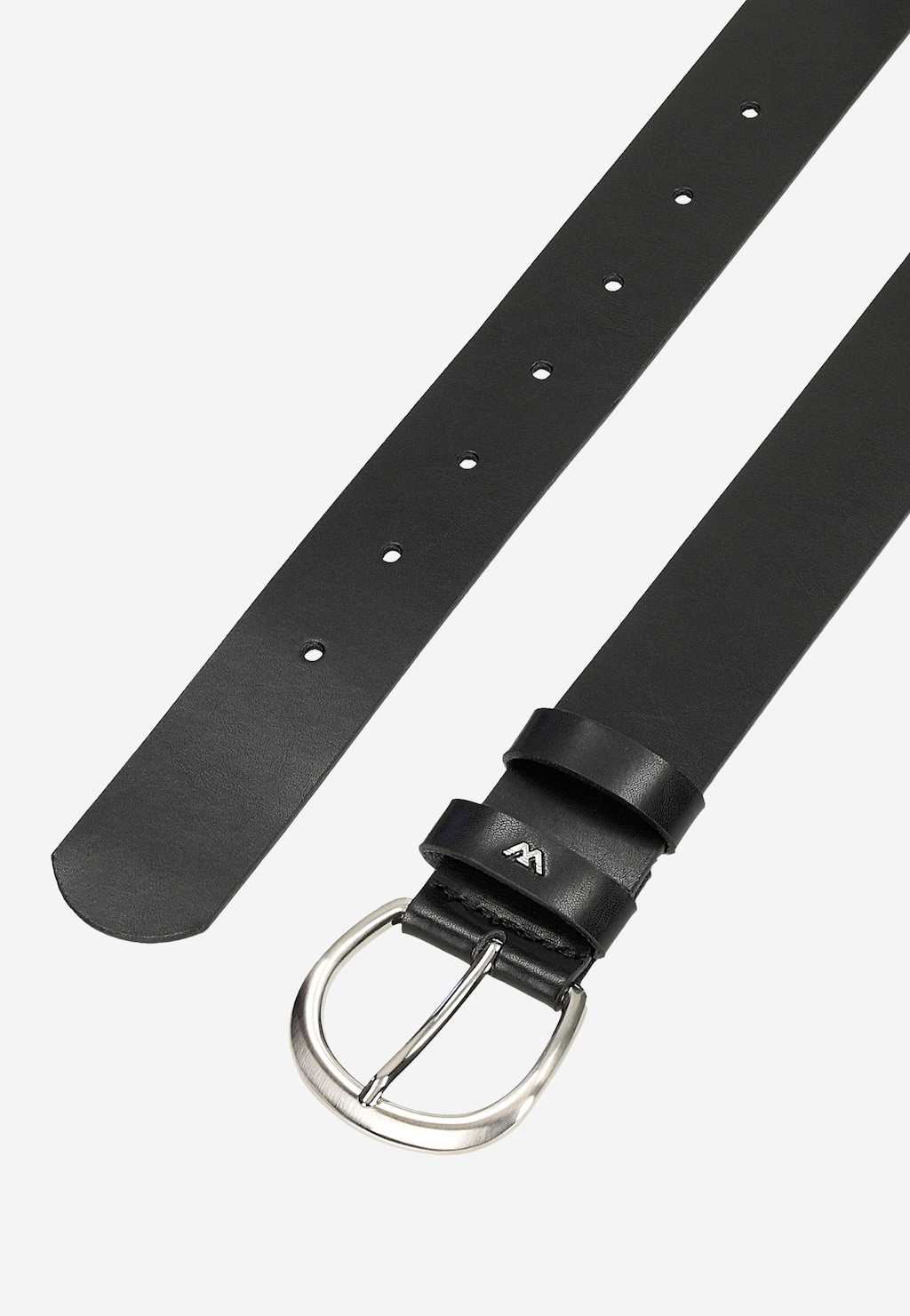 Čierny dámsky kožený opasok so striebornou prackou 93088-51 Widok 5