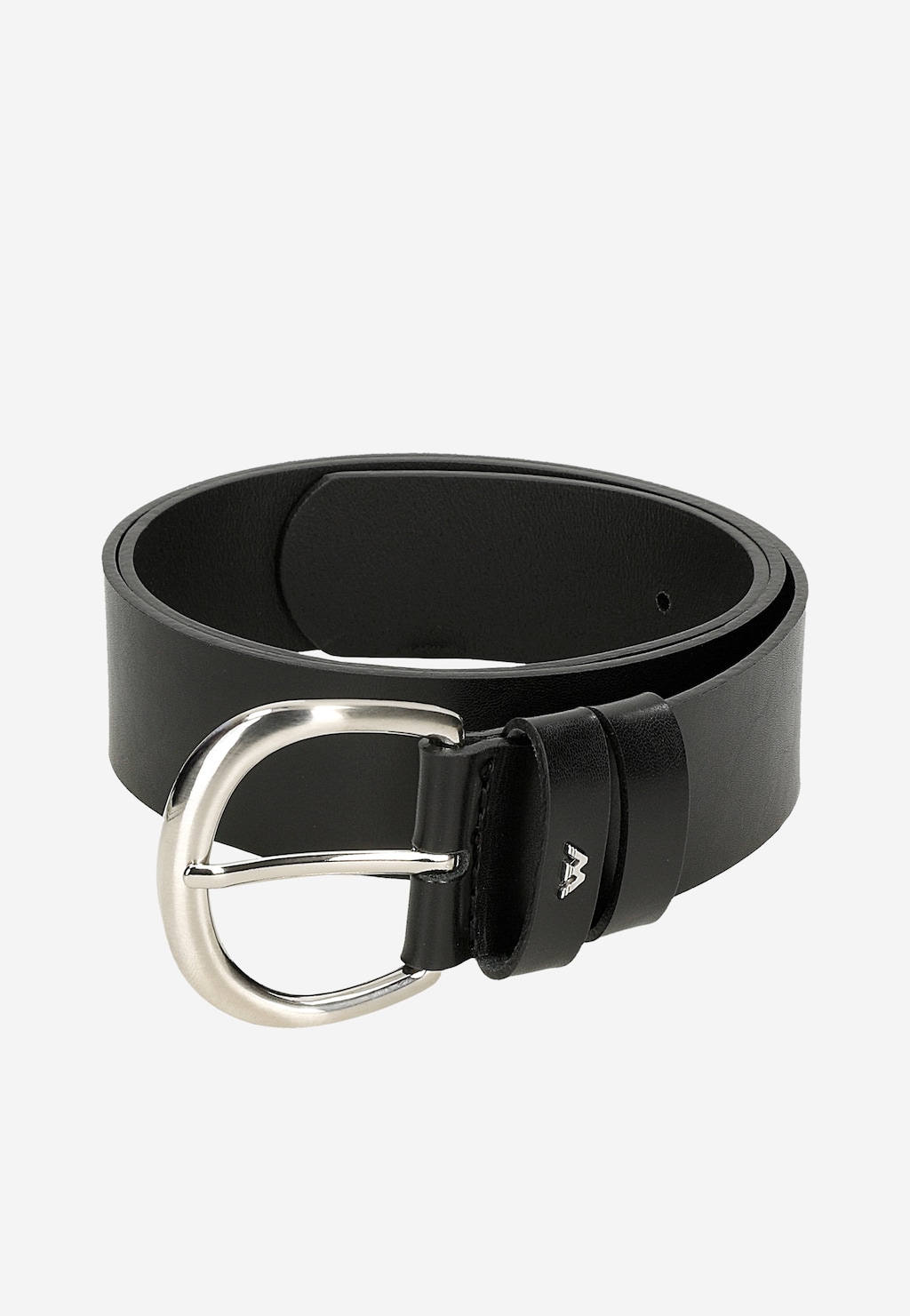 Čierny dámsky kožený opasok so striebornou prackou 93088-51 Widok 6