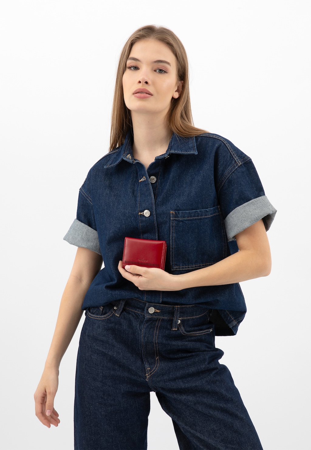 Červená kožená peněženka s RFID ochranou 91067-75 Widok 1