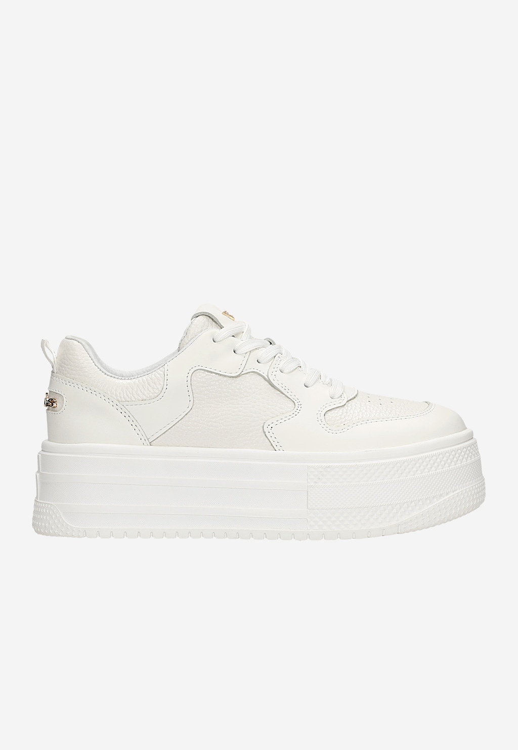 Bílé kožené tenisky na vysoké platformě 46313-59 Widok 2
