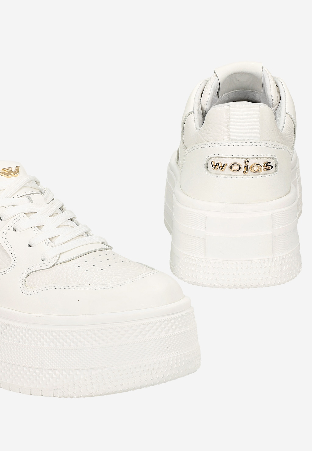Bílé kožené tenisky na vysoké platformě 46313-59 Widok 7
