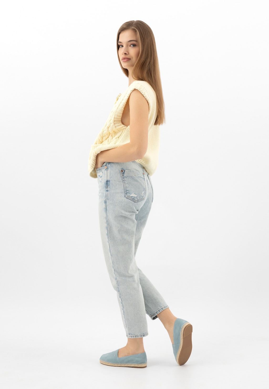 Svetlomodré dámske espadrilky z velúru 46325-66 Widok 1