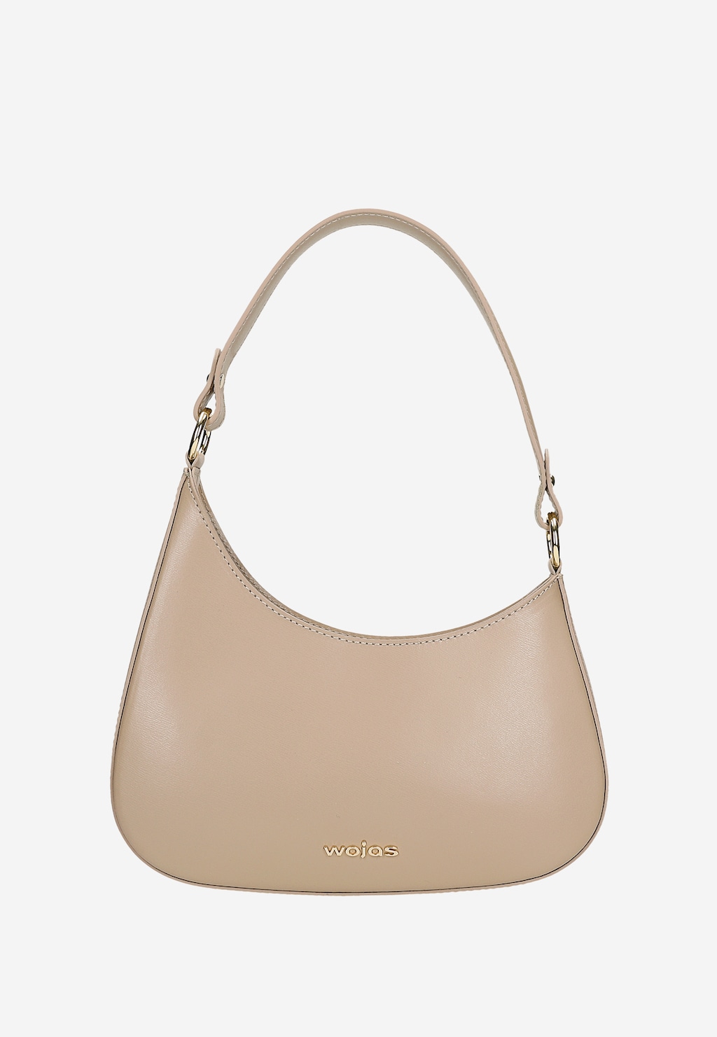 Béžová kožená kabelka typu bageta s asymetrickým tvarom 80411-54 Widok 2