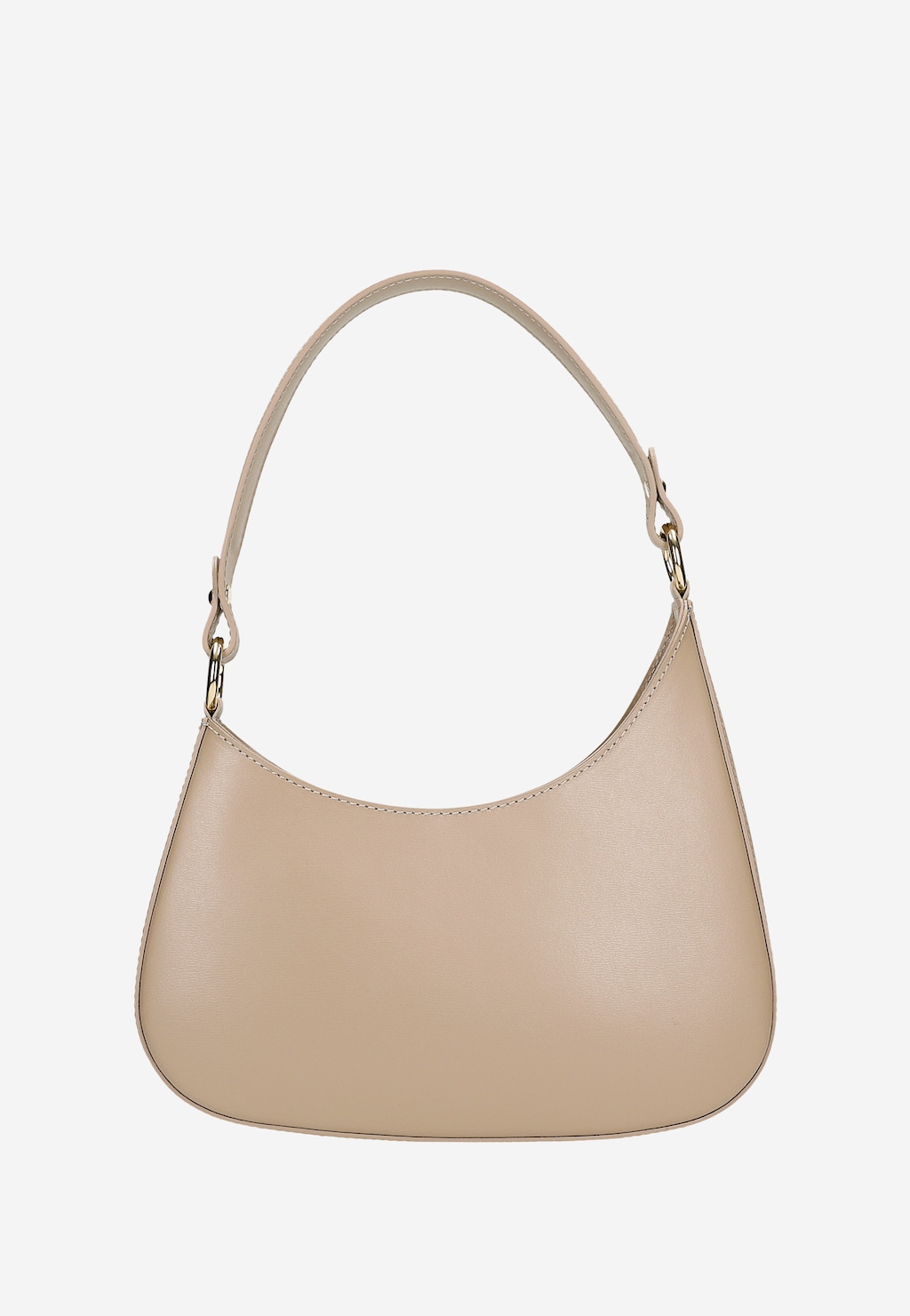 Béžová kožená kabelka typu bageta s asymetrickým tvarom 80411-54 Widok 4