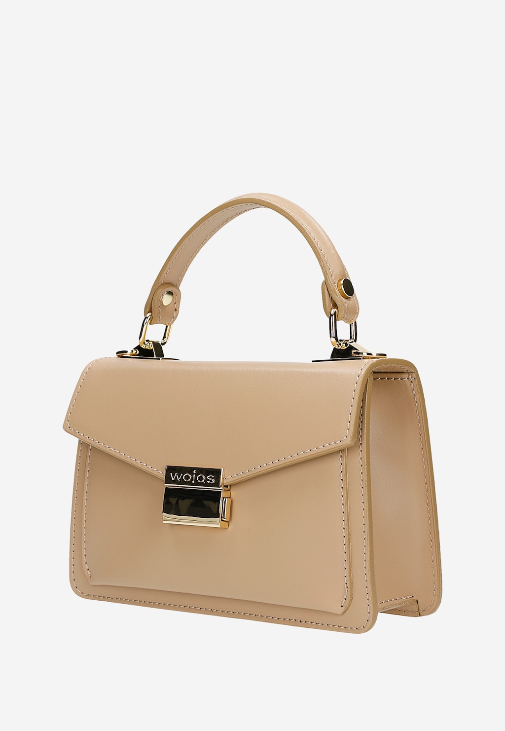 Malá béžová kožená večerní kabelka 80402-54 Widok 3