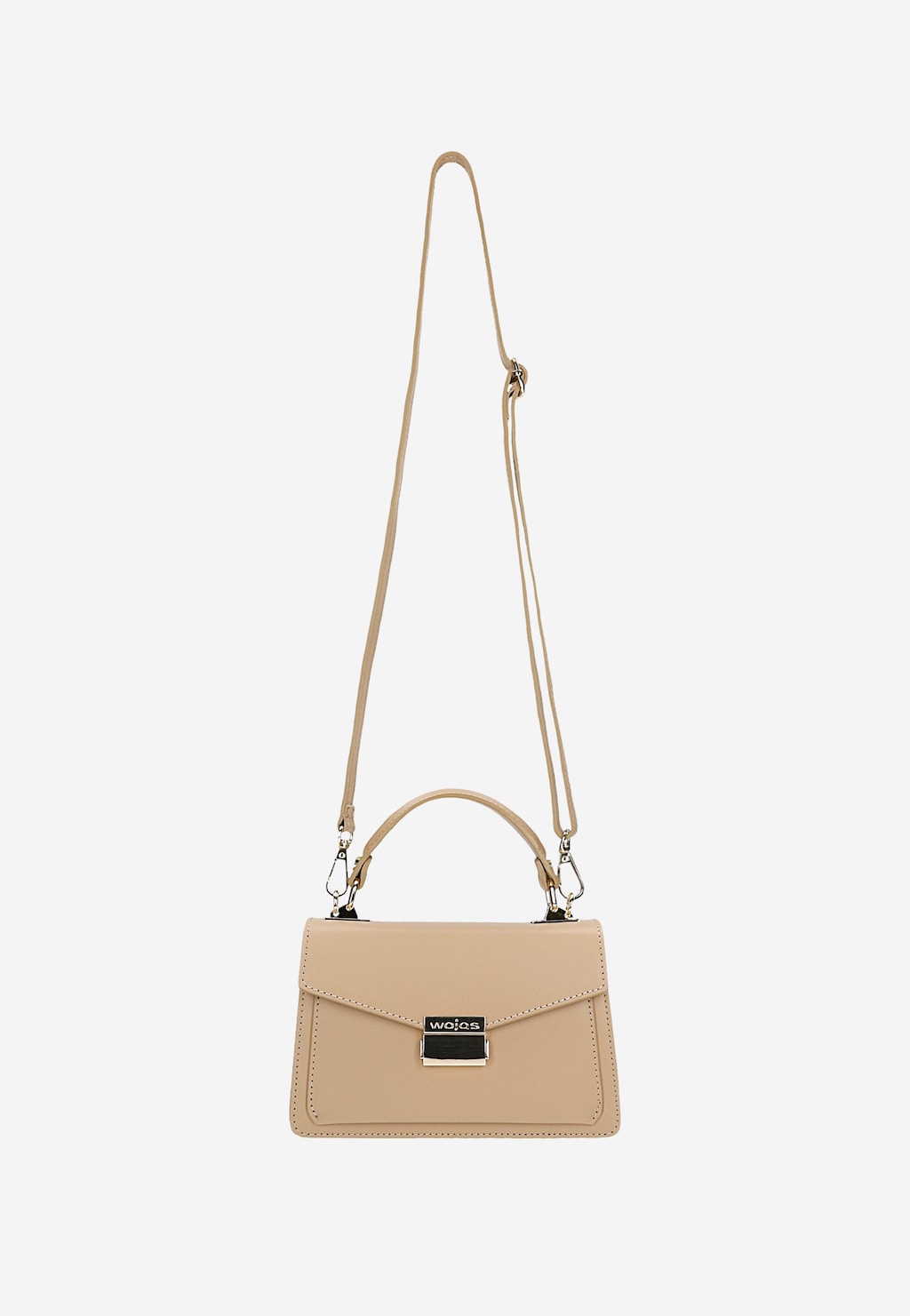 Malá béžová kožená večerní kabelka 80402-54 Widok 5
