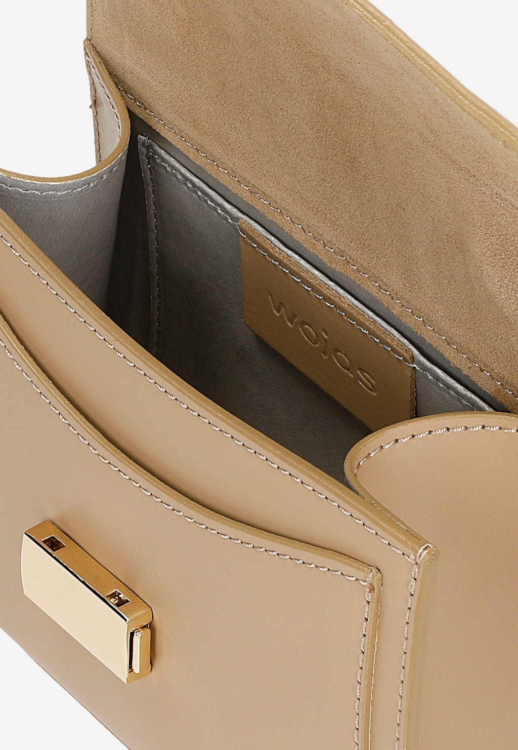 Malá béžová kožená večerní kabelka 80402-54 Widok 7