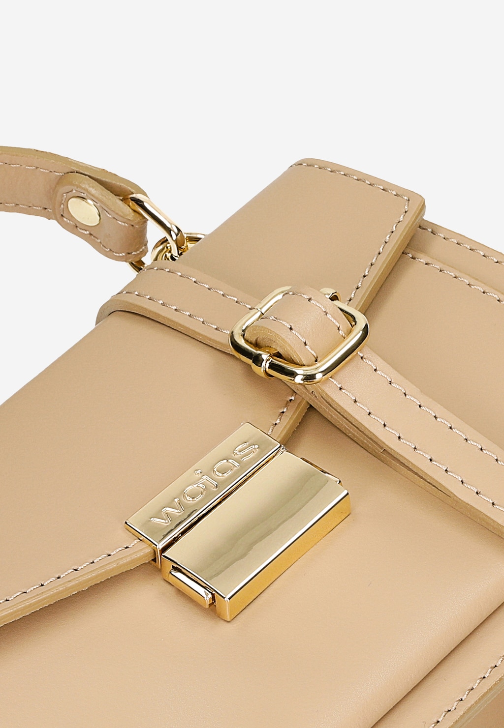 Malá béžová kožená večerní kabelka 80402-54 Widok 8