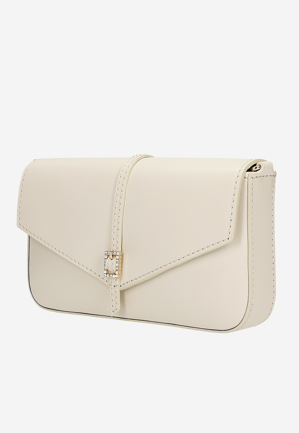 Bílá kožená kabelka se zapínáním s kamínky 80302-50 Widok 3