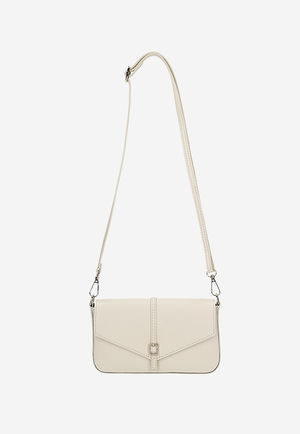 Bílá kožená kabelka se zapínáním s kamínky 80302-50 Widok 6